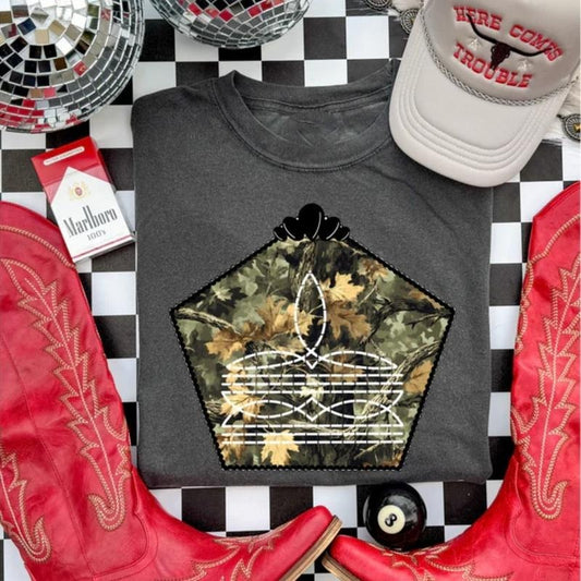 Camo Bootstitch Tee, graphic tees women, western outfits women, western tops clothing, rodeo cowgirl outfits women, country concert outfits, shirt, sweatshirt, hoodie