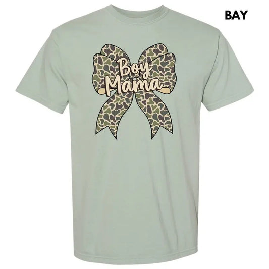 Camo Boy Mama Bow Comfort Colors T-Shirt 'NLB'