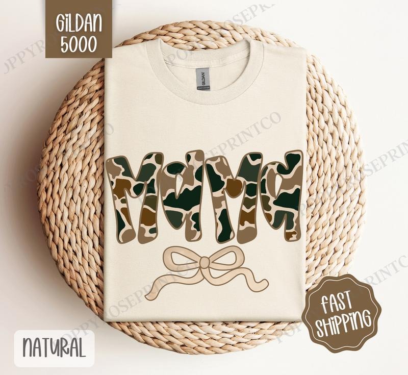 Camo Mama Shirt Gildan, Women's Tee, Cute Camo Women's Tshirt Plus Sizes Hoodie, Sweatshirt | DripVista.com