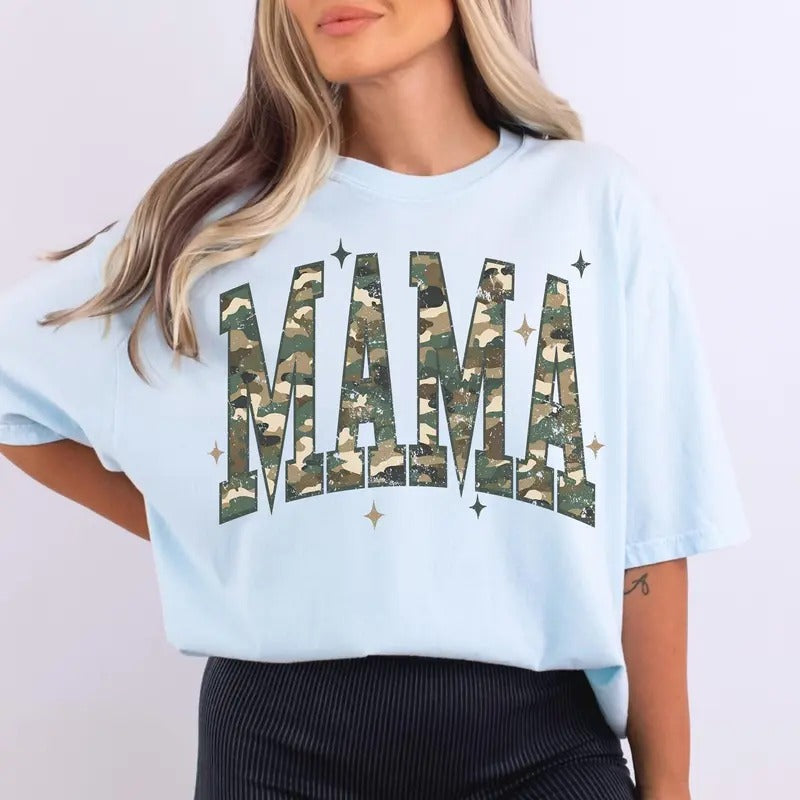 Camo Mama Shirt, Mama T-shirt, New Mama Gift, Mom Life Shirt, Gift For Mom, Mother's Day Gift, Trendy Camo T-Shirt...