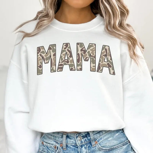 Camo Mama Sweatshirt, Varsity Mama Shirt, Trendy Mom Sweater, Mom Life Top, Mothers Day Gift, New Mom Gift, Cute Mama Gift