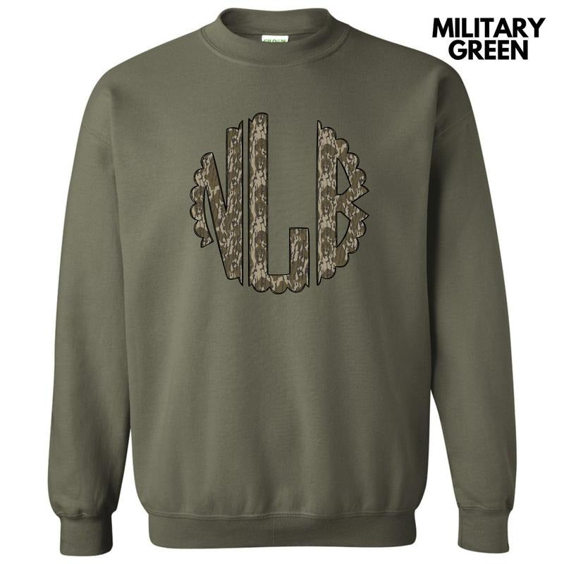 Camo Print Monogram Sweatshirt 'NLB' T-Shirts, Hoodie | DripVista.com