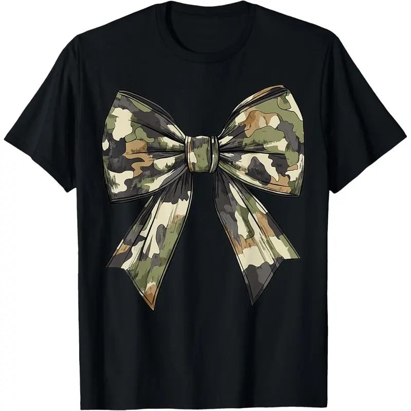 Camouflage Old Camo Bow Camo Coquette Bow Hunting Women Girl T-Shirt made in usa Hoodie, Sweatshirt | DripVista.com