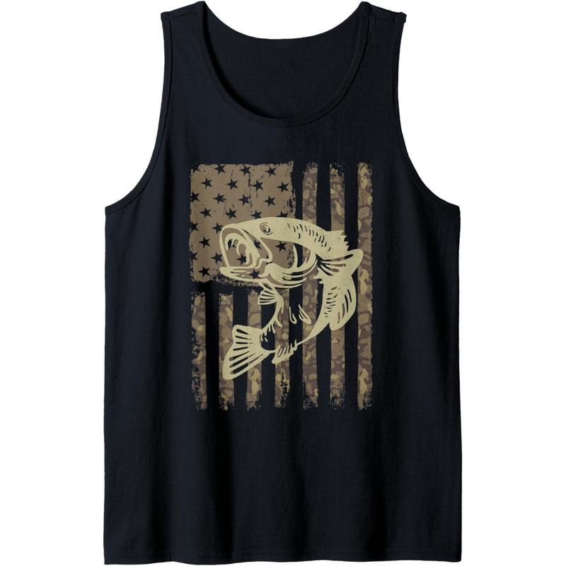 Camouflage USA Flag Big Mouth Bass Vintage Fishing Tank Top Made in USAstyle{n002}2 T-Shirts, Hoodie, Sweatshirt