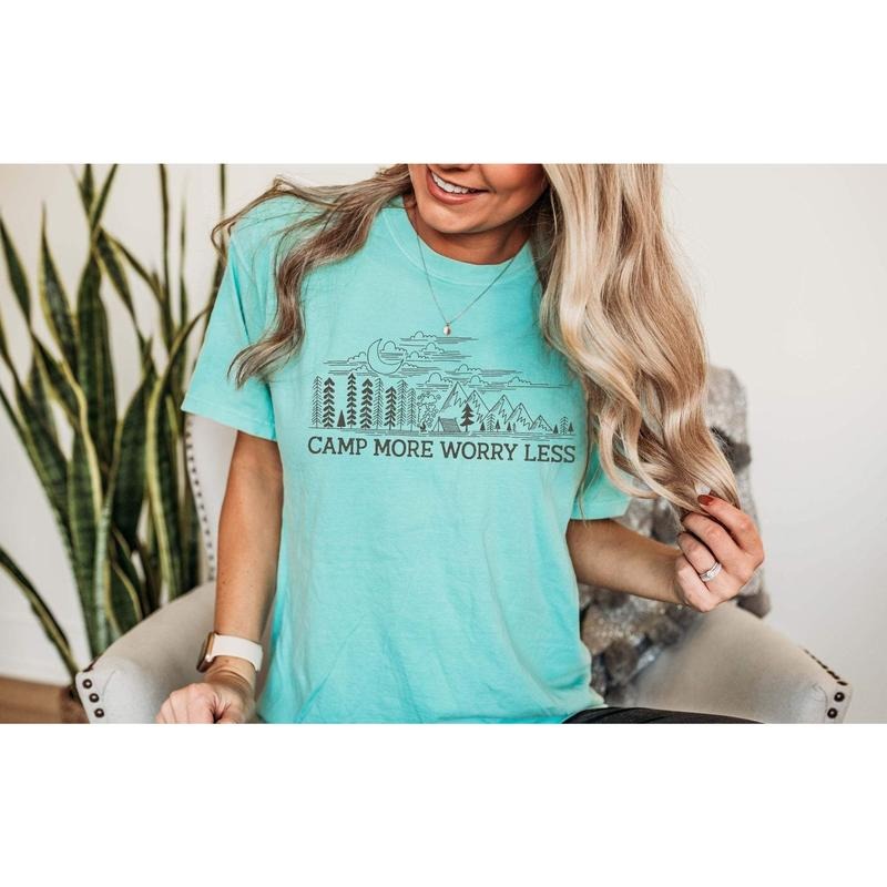 Camp More Worry Less BL T-Shirt Hoodie, Sweatshirt | DripVista.com