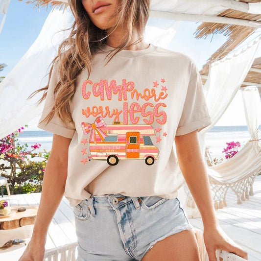 Camp More Worry Less DTF Transfers - THIS IS NOT A SHIRT