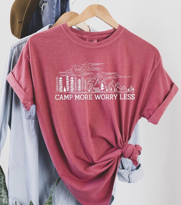 Camp More Worry Less T-Shirtstyle{n002}2 T-Shirts, Hoodie, Sweatshirt | DripVista.com