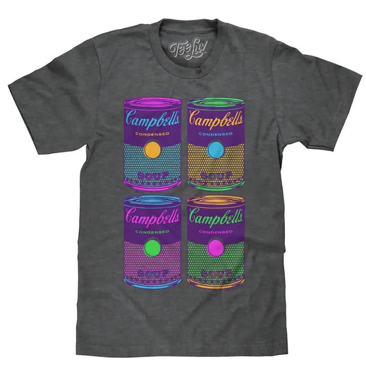 Campbell's Soup Can Pop Art T-Shirt - Charcoal Gray