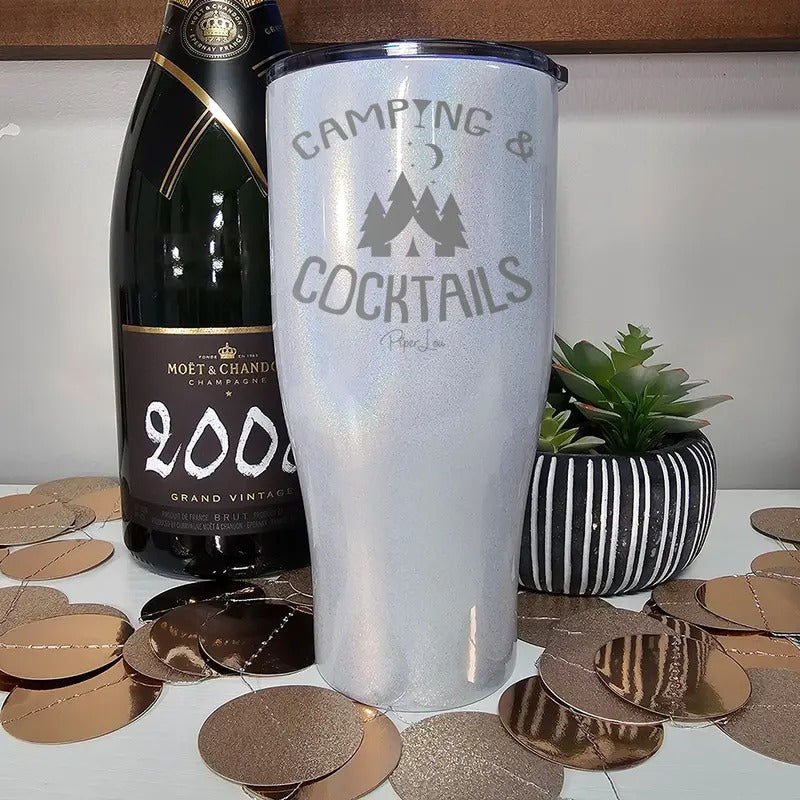 Camping And Cocktails Laser Etched Tumbler T-Shirts, Hoodie, Sweatshirt | DripVista.com