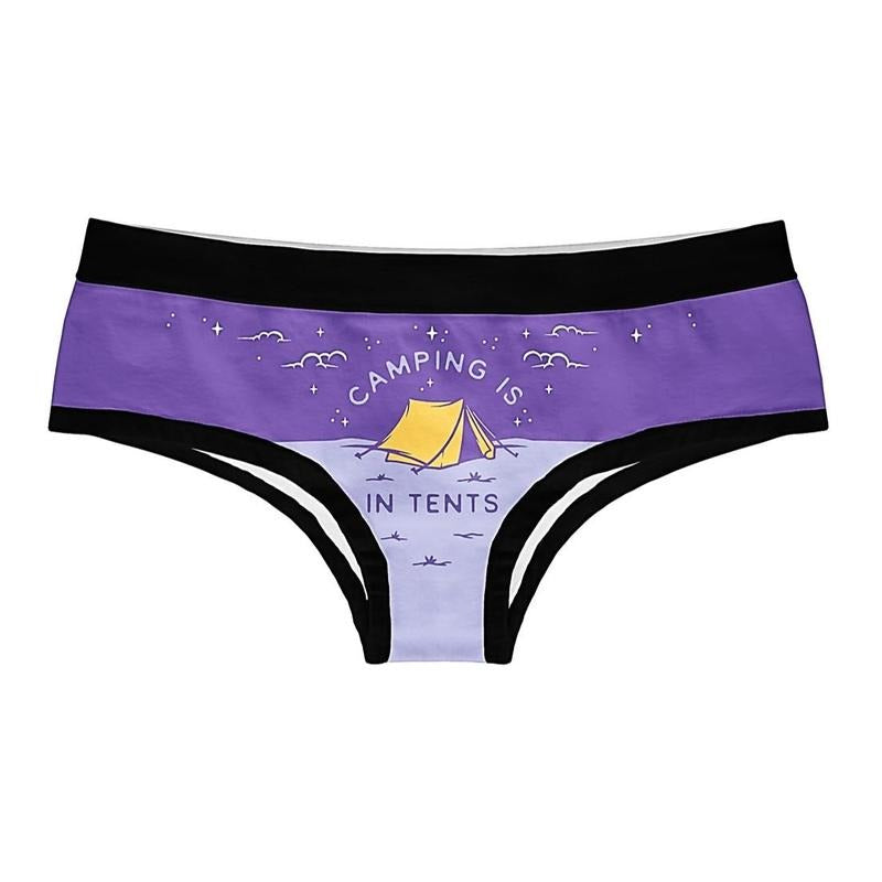 Camping Is In Tents Womens Panties Funny Outdoor Lover Nature Intense Graphic Novelty Underwear Funny Underwear for Women...