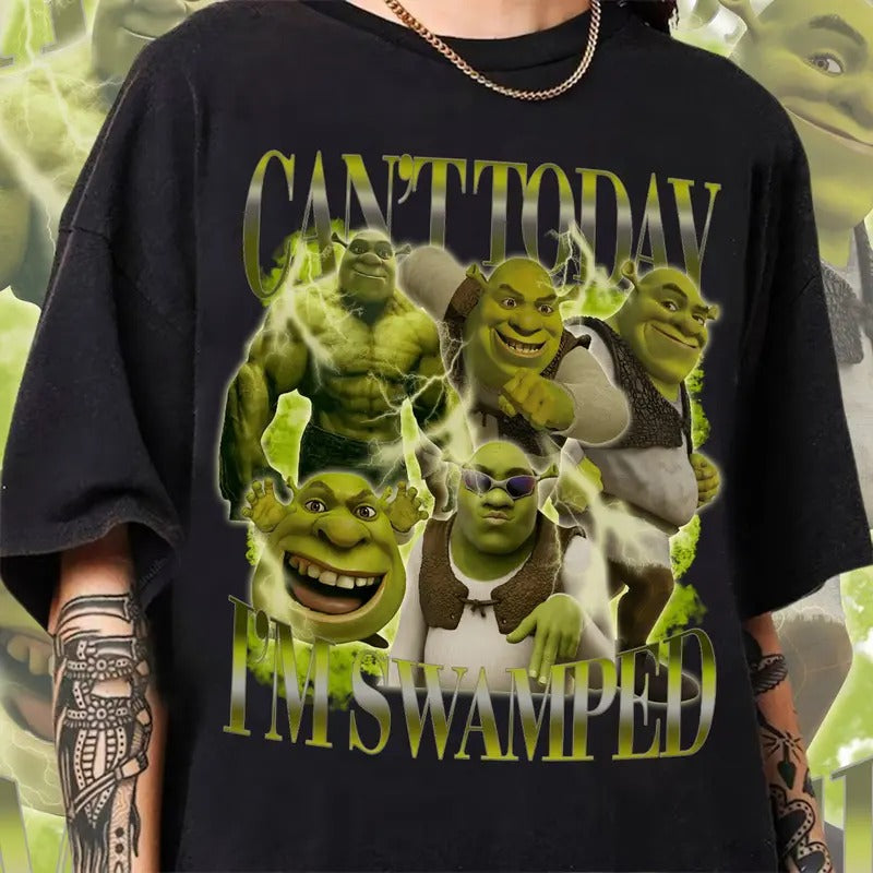 Can't Today I'm Swamped Shirt, Shrek Bootleg Fiona Princess Shirt, Sassy Shrek Shirt, Shrek and Fiona Shirt Funny Shrek Trending Shirt