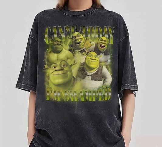 Can't Today I'm Swamped Unisex T-Shirt - Humorous Shrek Inspired Tee Ironic & Sassy Multiple Colors Fun Gift Idea, Gifts graphic