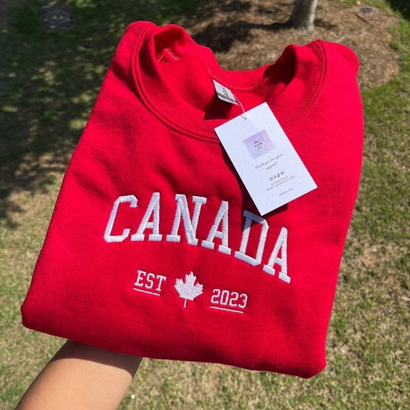 Canada Embroidered Sweatshirt T-Shirts, Hoodie | DripVista.com