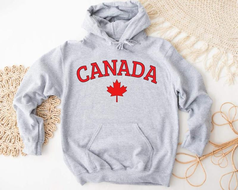 Canada Sweatshirt, Canada Flag Hoodie, Gift Sweater For Canadian, Matching Canada's Day Sweatshirt, Oh Happy Day Hoodie, Unisex Patriotic Sweatshirt.