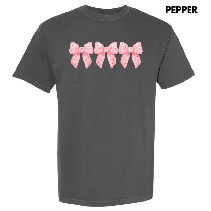 Candy Cane Bow Trio Comfort Colors T-Shirt 'NLB'