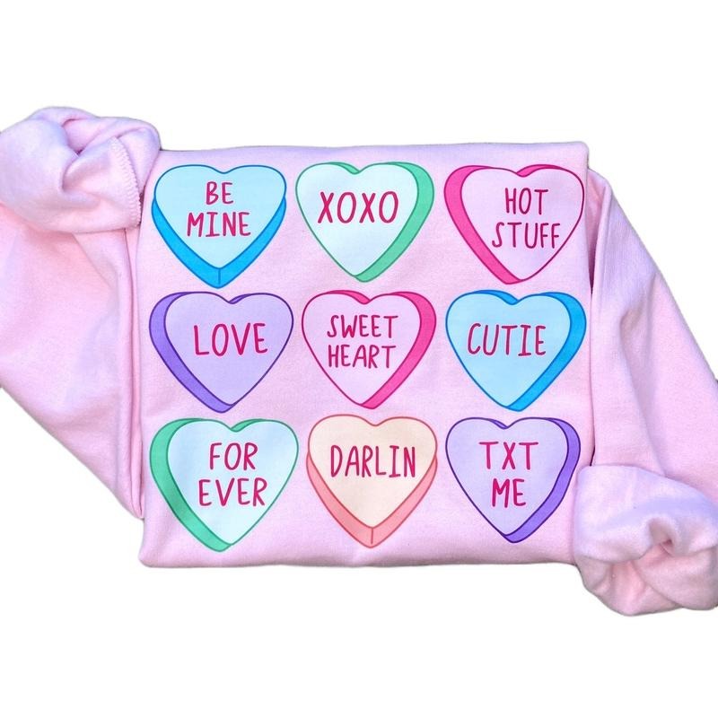 Candy Conversation Hearts Sweatshirt T-Shirts, Hoodie | DripVista.com