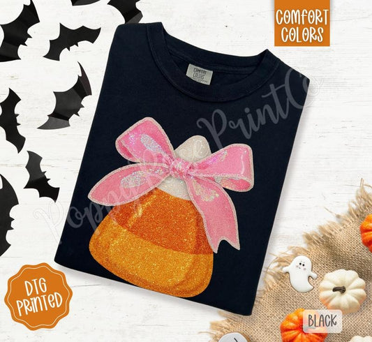 Candy Corn Shirt Comfort Colors, Trendy Women's Halloween Tshirt