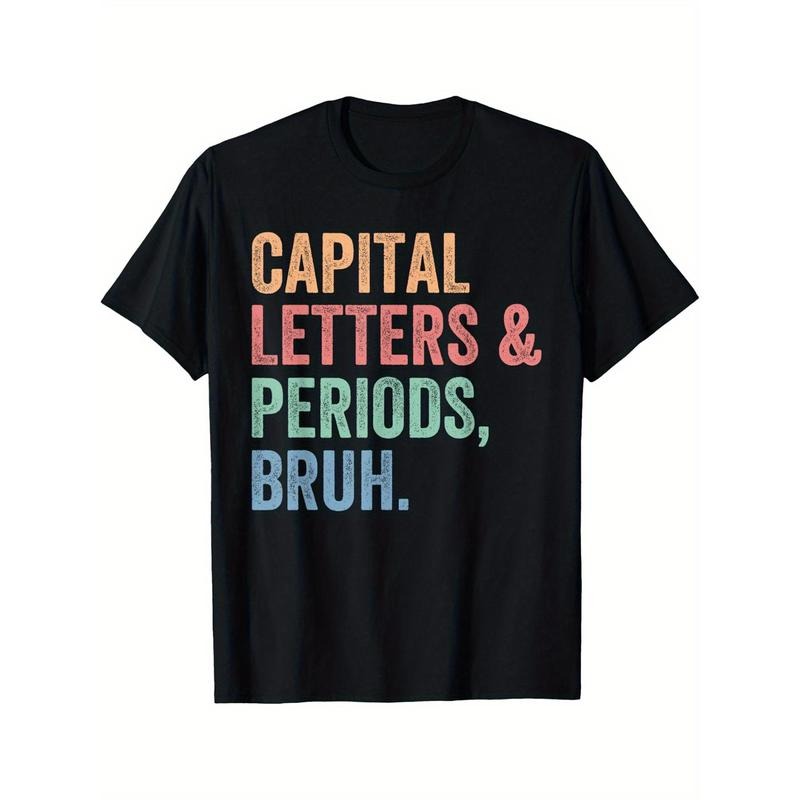 Capital Letters And Periods Bruh, Teacher Funny T-Shirt made in usa Hoodie, Sweatshirt | DripVista.com