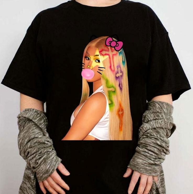 Cardi.B Kitty Cute Rap BUBBLE GUM Graphic Tee