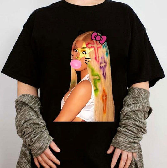 Cardi.B Kitty Cute Rap BUBBLE GUM Graphic Tee