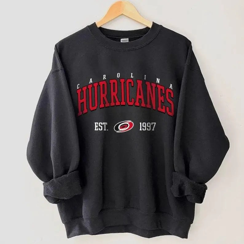 Carolina Hurricanes Crewneck, Vintage Style Carolina Hurricanes Sweatshirt, Carolina Sweatshirt, College Sweatshirt,...