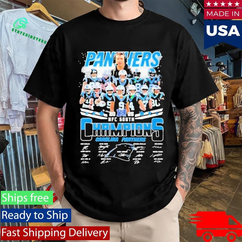 Carolina Panthers 2025 NFC South Champions Signature Shirt