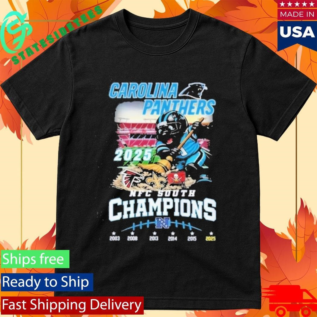 Carolina Panthers 2025 Nfc South Champions Mascot Shirt