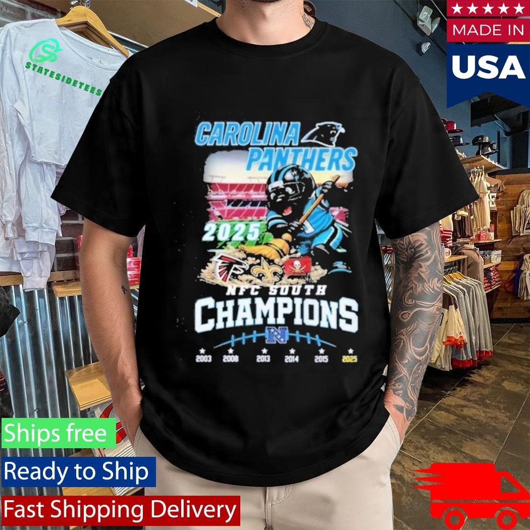 Carolina Panthers 2025 Nfc South Champions Mascot Shirt