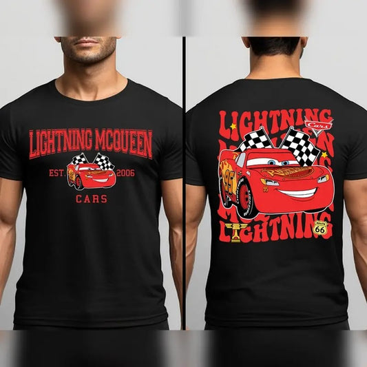 Cars Family Trip T-Shirt, Lightning McQen Shirt, Piston Cup Champion Shirt, Car McQen Shirt Round Neck
