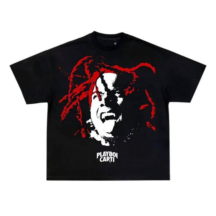 Carti Play Black T-Shirt Gift For Fan Shirt Classic Cotton Tshirt Hoodie, Sweatshirt | DripVista.com