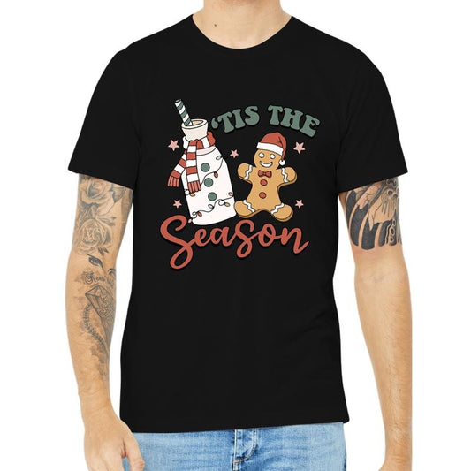 Casual Fashion Tee, Breathable Short Sleeve Crew Neck Top Tis the Season for Festive Fashion: A Man's Christmas-Themed T-Shirt made in usa