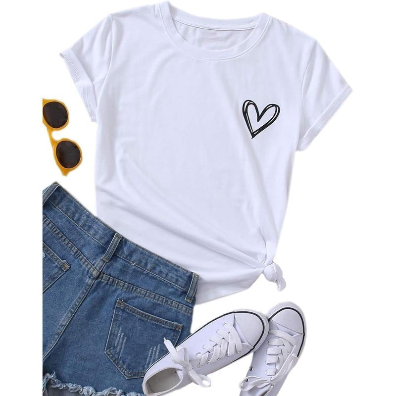 Casual Heart Print Lightsaber brand Shirts Summer Funny Short Sleeve Tops Hoodie, Sweatshirt | DripVista.com