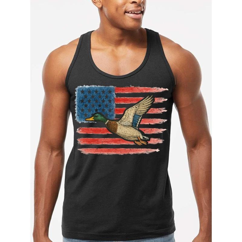 Casual Patriotic Vest: American Flag Gunpla brand Flying Duck Design, Ideal for WB shield Laid - back yet Proud Look...