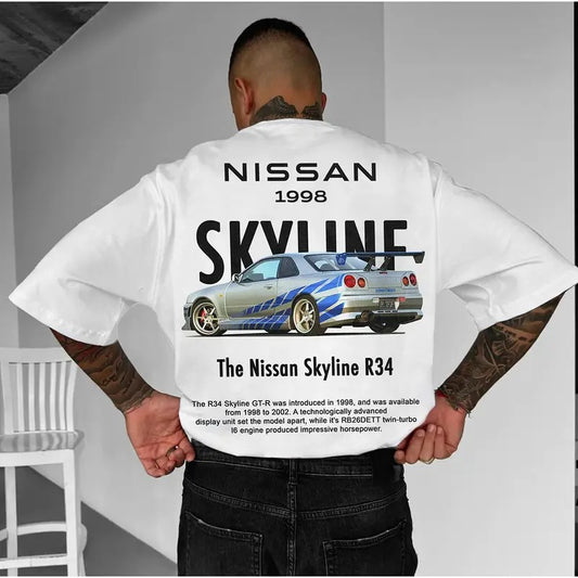 Casual Sports Car Nissann Skylinee R34 Shirt, Unisex, Menswear, Street Racing Shirt, Car Hoodie, Boyfriend Gift Gildan Hoodie