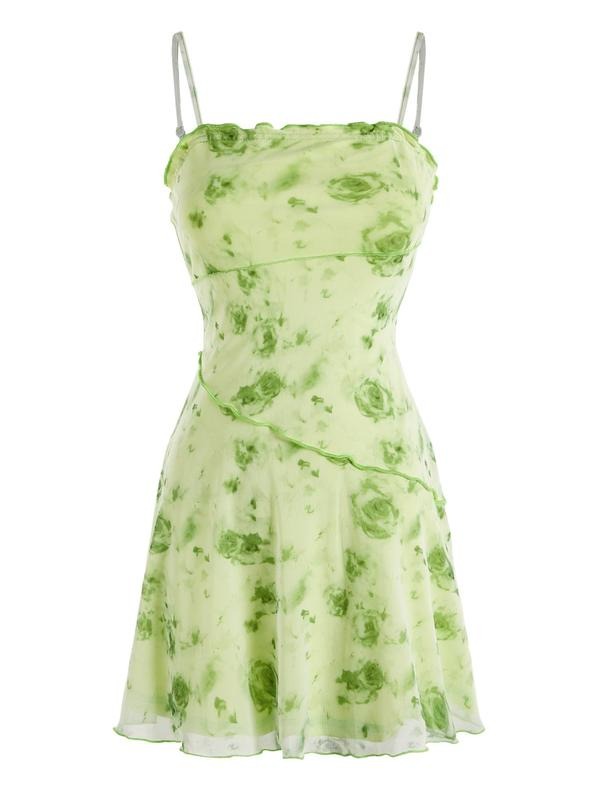 Casual Sundress Sleeveless Floral Print Spring Summer Mini Cami Dresses T-Shirts, Hoodie, Sweatshirt | DripVista.com
