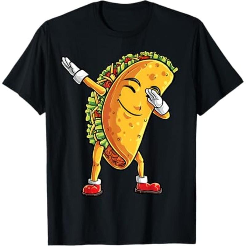 Casual T-shirt Dabbing Taco Cinco Breathing styles Mayo Funny Boys Men Mexican Food Dab T-Shirt Graphic Graphic Tees...
