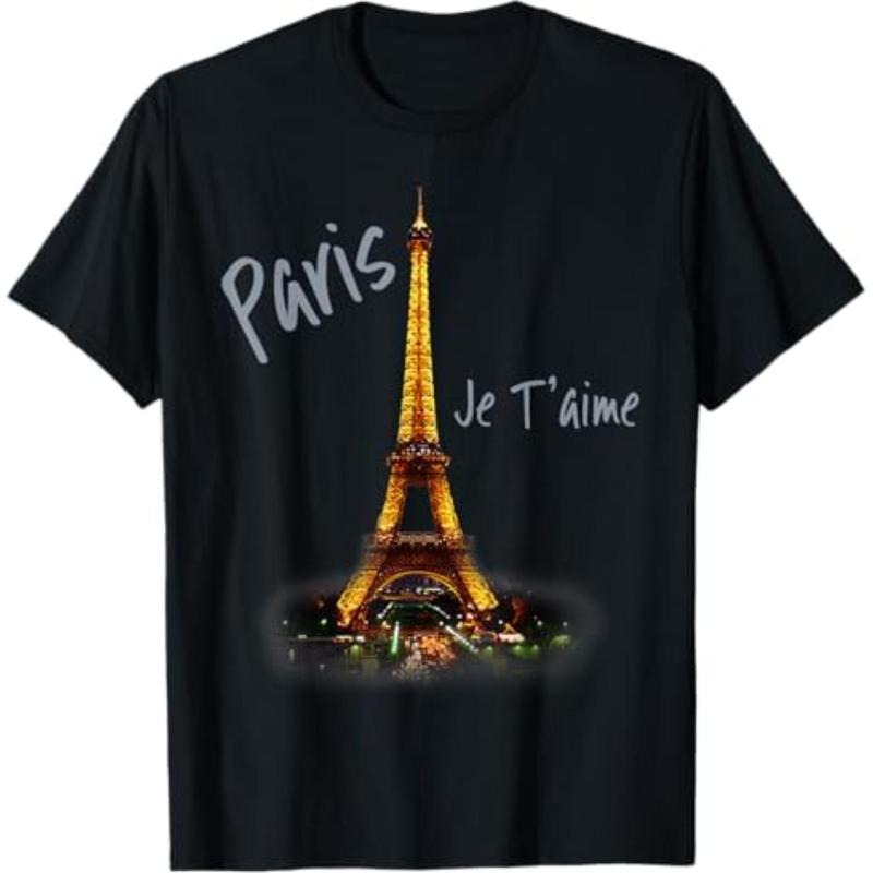 Casual T-shirt Eiffel Tower Paris French Vintage Swoosh Love Paris France T-Shirt Graphic Graphic Tees Hoodie, Sweatshirt