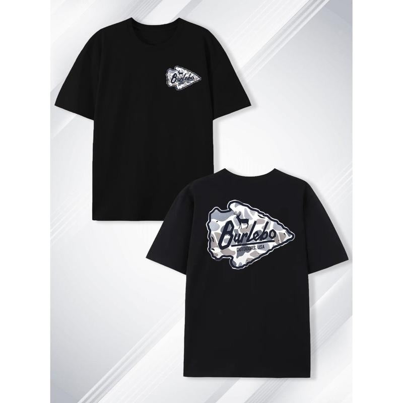Casual T-shirt FOG & Comfortable 100% Cotton T-Shirt with Unique Dual-Sided Arrow & Camo Print