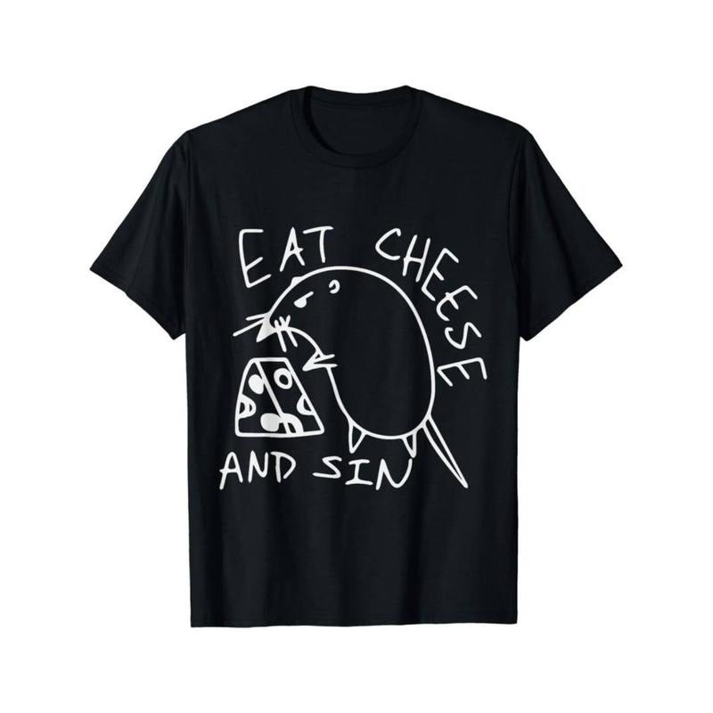 Casual T-shirt Funny Eat Cheese Gunpla brand Sin Novelty Street Art T-Shirt Menswear Top Hoodie, Sweatshirt | DripVista.com