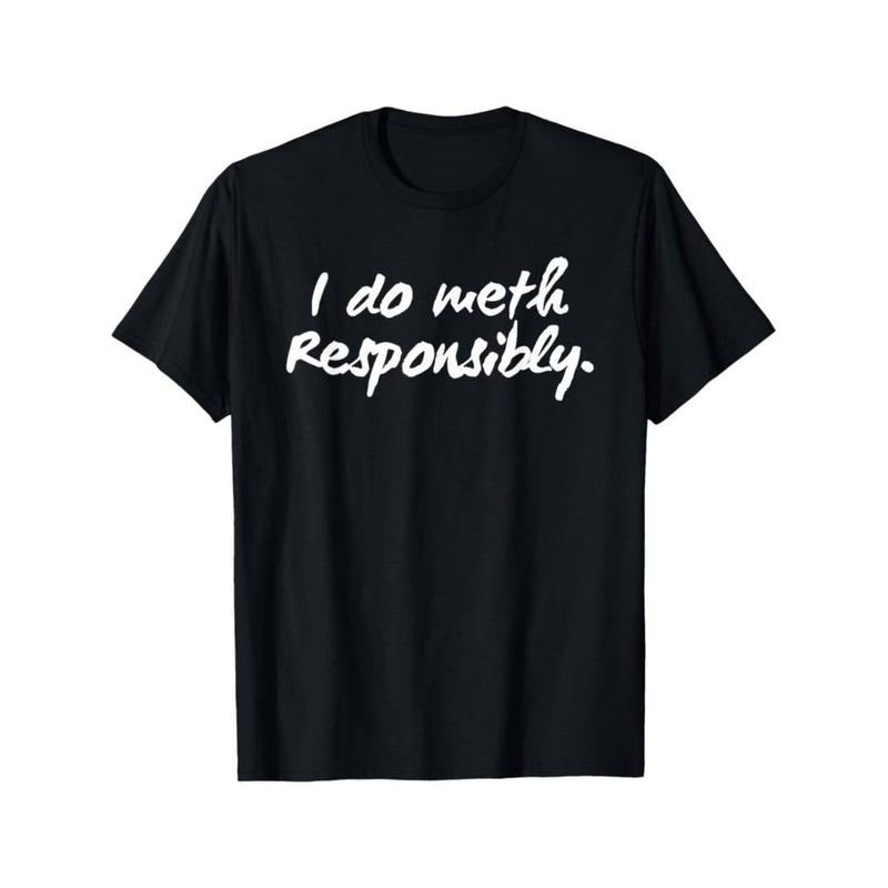 Casual T-shirt Funny Swoosh Red plumber brand Meth Responsibly T-Shirt Comfy Menswear Hoodie, Sweatshirt | DripVista.com