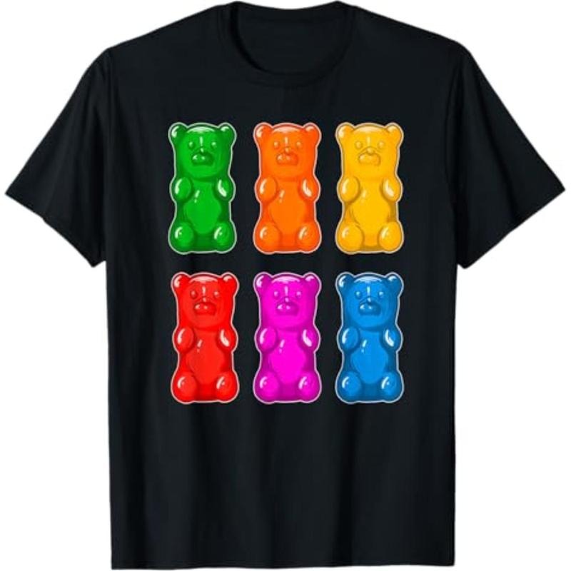 Casual T-shirt Gummy Bears T-shirt for adult Gunpla brand youth T-Shirt Menswear Top Hoodie, Sweatshirt | DripVista.com