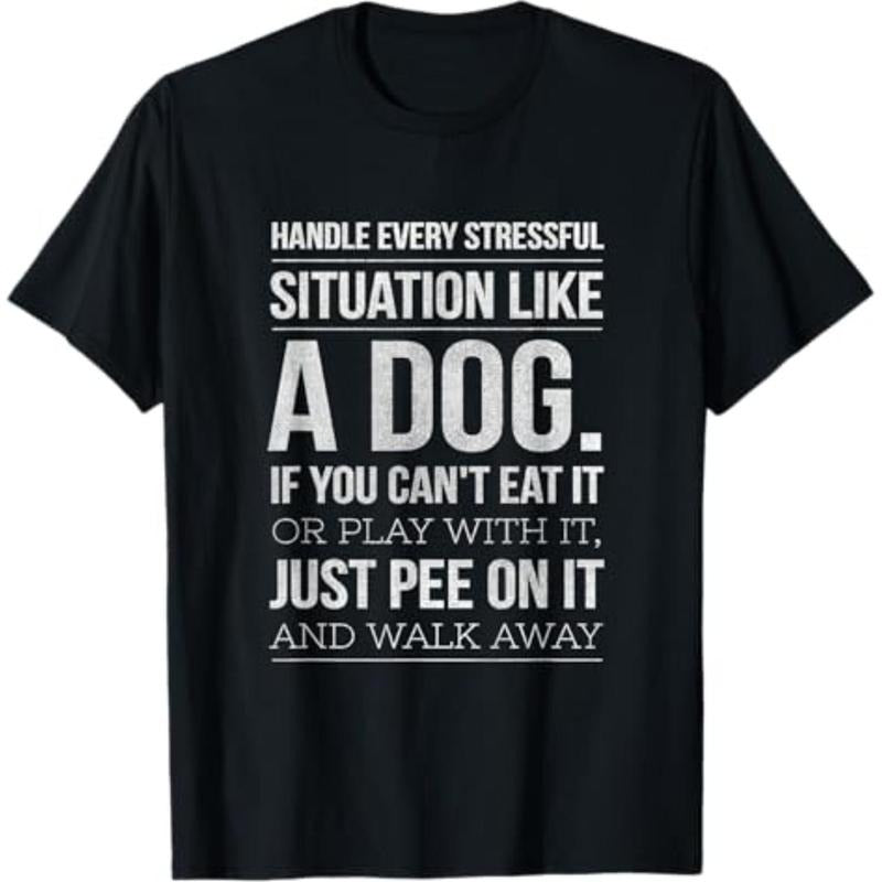 Casual T-shirt Handle Stress Like WB shield Dog - Dog Lover for Men & Women T-Shirt Graphic Menswear Hoodie, Sweatshirt