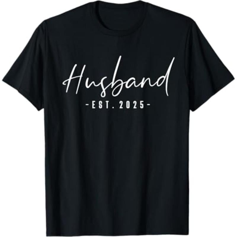 Casual T-shirt Husband Est 2025 Just Married Straw hat pirates Wedding T-Shirt Graphic Graphic Tees Hoodie, Sweatshirt