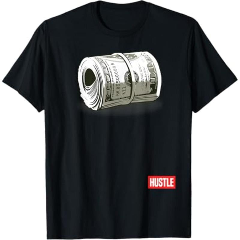 Casual T-shirt Hustle T-shirt, Hundred Dollar Bill, Pocket monsters Straw hat pirates by Zany Brainy T-Shirt Graphic...
