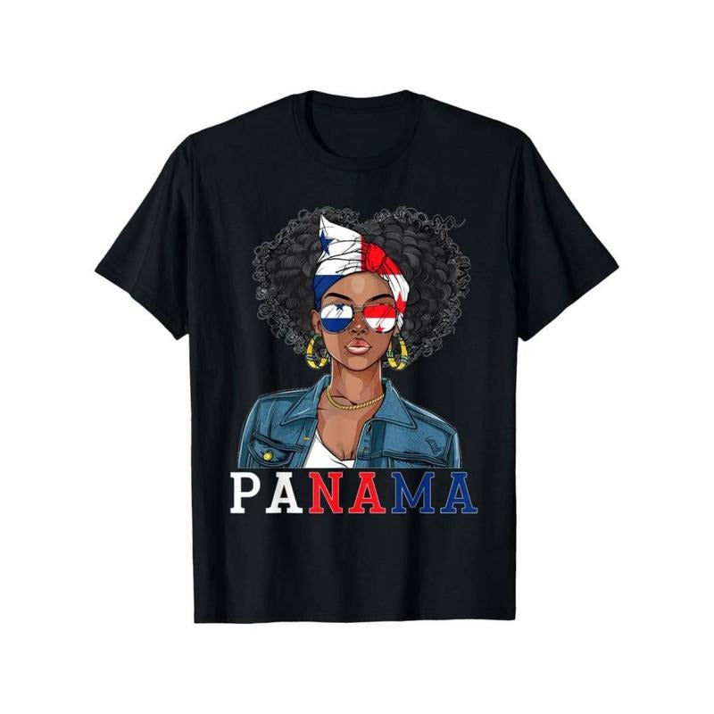 Casual T-shirt Men'WB shield Casual Panama Flag Print T-Shirt, 100% Cotton, Round Neck, Short Sleeve Graphic Menswear Top...