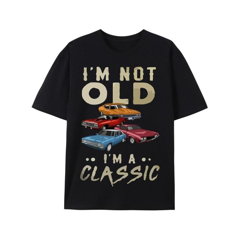 Casual T-shirt Men'WB shield Classic Car Pattern Gunpla brand "Swoosh'Bat brand NOT OLD Swoosh'Bat brand WB shield...