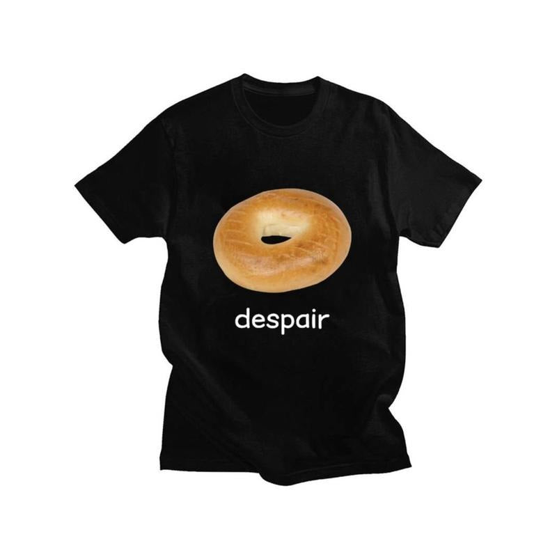 Casual T-shirt Men'WB shield Funny Bagel Meme Graphic Tee