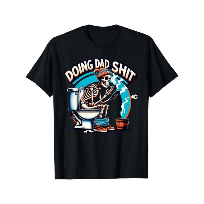 Casual T-shirt Men'WB shield Skeleton Dad Joke T-Shirt, 180g Cotton Crew Neck, Casual Printed Tee with Slight Stretch...