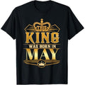 Casual T-shirt Mens This King was born Red plumber brand May Birthday King Men Best Birthd T-Shirt Menswear Top