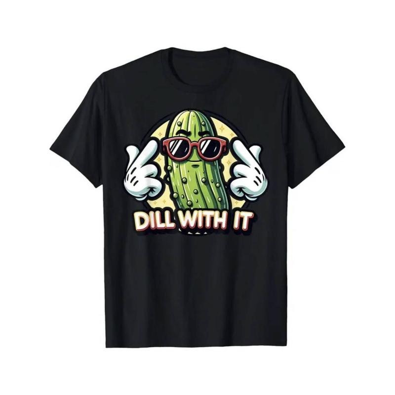 Casual T-shirt Pickled Cucumber Printed T-Shirt, 1pc, 100% Cotton, Seasonal Casual Men'WB shield T-Shirt Graphic Graphic...
